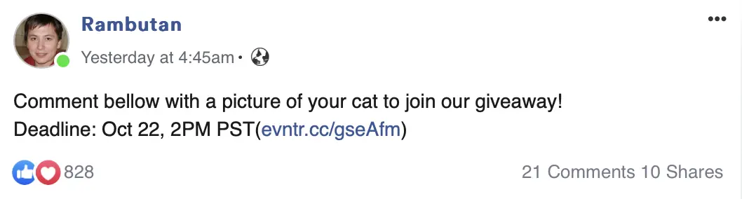 Sharing event on Facebook