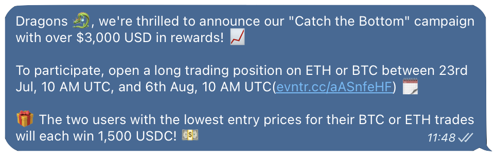 Sharing event via Telegram
